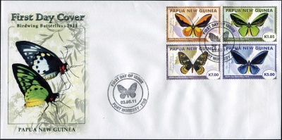 Папуа Новая Гвинея. 2011. Птицекрылые бабочки (Конверт Первого Дня. Mint)