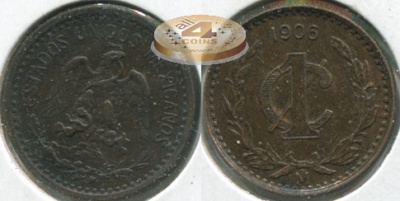 Мексика. 1 цент. 1906 (aUnc)