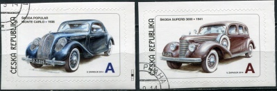Чехия. 2014. Чешские автомобили. Škoda (Серия. CTO Гашеная)