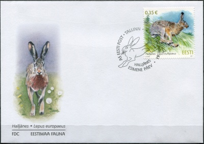 Эстония. 2011. Заяц-русак (Lepus europaeus) (Конверт Первого Дня. Mint)