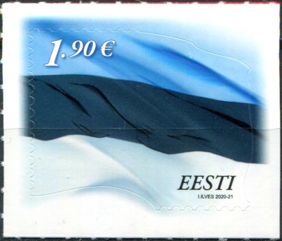 Эстония. 2020. Государственный флаг Эстонии (Почтовая марка. MNH OG)