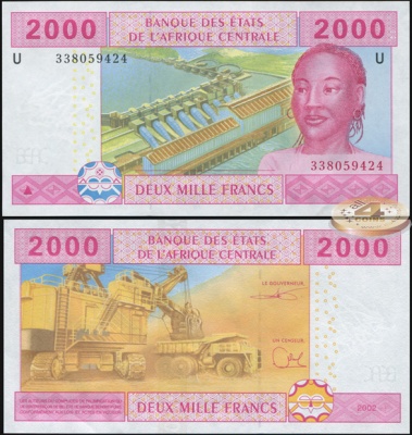 Камерун (КФА Центр). 2000 франков (Unc) 2002