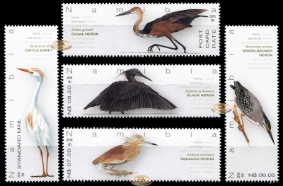 Намибия. 2016. Цапли Намибии (Серия. MNH OG)