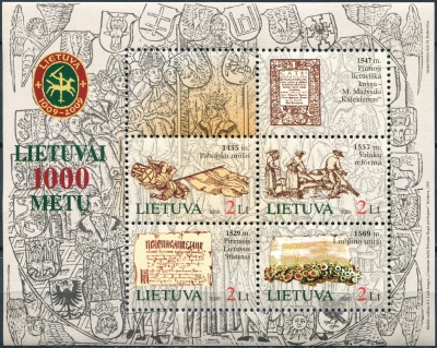 Литва. 2005. 1000-летие Литвы (Почтовый блок. MNH OG)