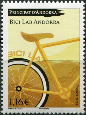 Андорра Французская. 2023. Музей велосипедов Bici Lab Andorra (Почтовая марка. MNH OG)
