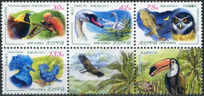 КНДР. 2011. Птицы (Сцепка. MNH OG)