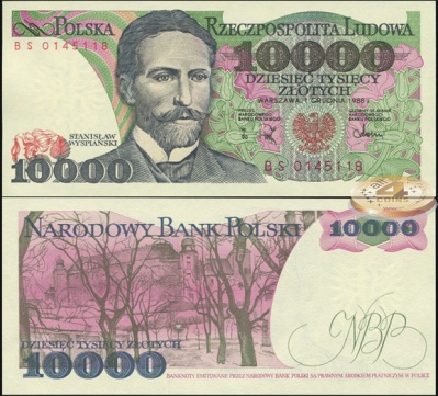 Польша. 10000 злотых (Unc) 1988