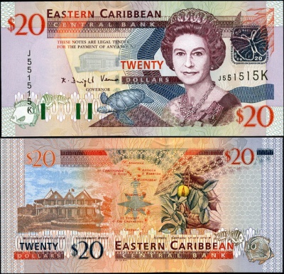 Восточные Карибы (Сент-Киттс). 20 долларов (Unc) 2003