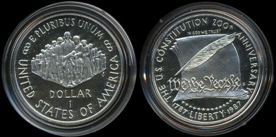 США. 1 доллар. 1987.S (Proof. Серебро)