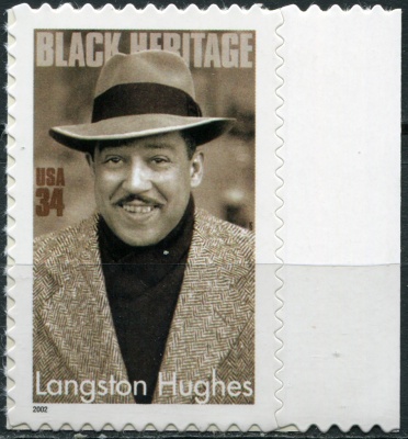 США. 2002. Лэнгстон Хьюз (1902-1967), поэт (Почтовая марка. MNH OG)