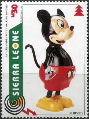 Сьерра-Леоне. 1995. Ходячая кукла Микки Мауса (Почтовая марка. MNH OG)