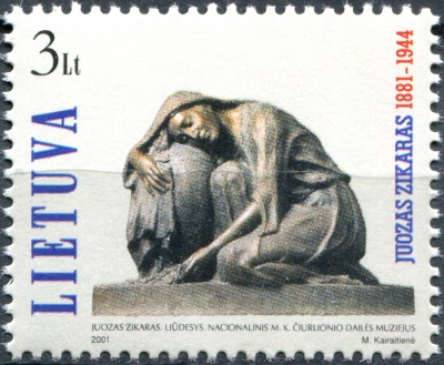 Литва. 2001. Скульптор Юозас Зикарас (1881-1944) (Почтовая марка. MNH OG)