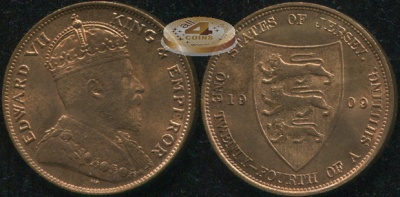 Джерси. 1/24 шиллинга. 1909 (Unc)
