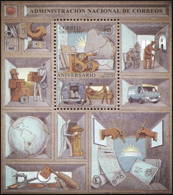 Уругвай. 2012. 185 лет Почтовой Службе Уругвая (Блок. MNH OG)