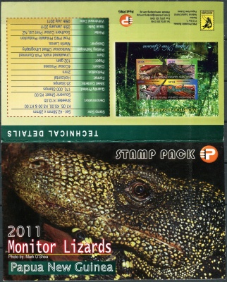 Папуа Новая Гвинея. 2011. Вараны (Буклет. MNH OG)