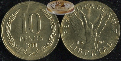 Чили. 10 песо. 1989 (Unc)