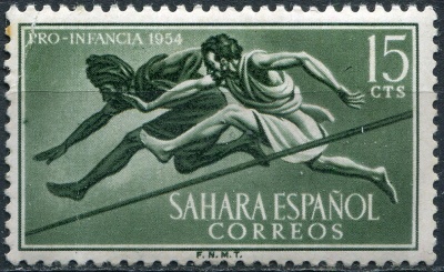 Испанская Сахара. 1954. Бег с барьерами (Почтовая марка. MH)