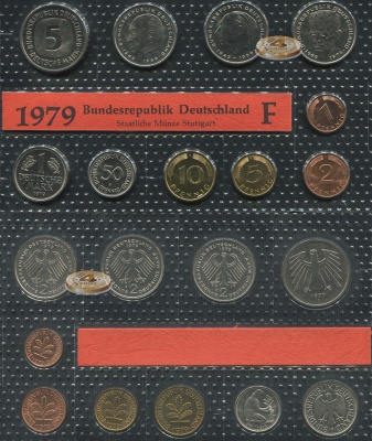 Германия (ФРГ). Официальный набор (Unc. 10 монет) 1979.F