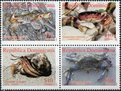 Доминиканская республика. 2009. Крабы (Квартблок. MNH OG)