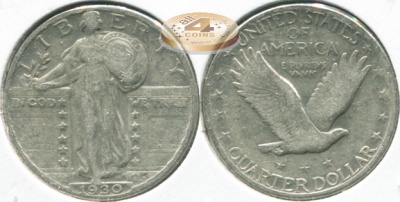 США. 25 центов (Квотер). 1930 (F. Серебро)