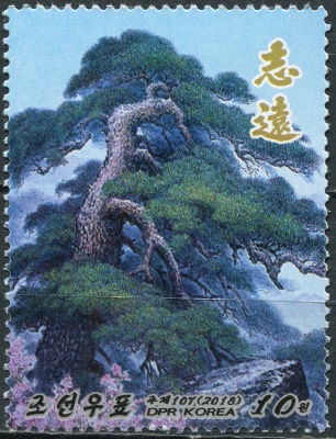 КНДР. 2018. Красная японская сосна (Pinus densiflora) (Почтовая марка. MNH OG)