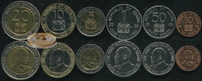 Кения. Набор №7 (6 монет. 3 биметалла) 1995-2007