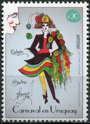 Уругвай. 2018. Карнавал в Уругвае (Почтовая марка. MNH OG)
