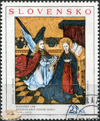 Словакия. 2003. Благовещение Пресвятой Богородицы. Мастер Ян (Почтовая марка. CTO Гашеная)