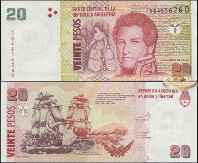 Аргентина. 20 песо (Unc) 2010
