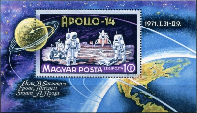 Венгрия. 1971. Полет космического корабля Аполлон-14 (Блок. MNH OG)