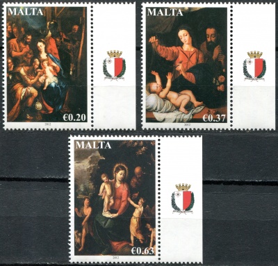 Мальта. 2012. Рождество. Картины (Серия Почтовых марок. MNH OG)