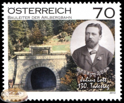 Австрия. 2013. 130 лет со дня смерти Юлиуса Лотта (Почтовая марка. MNH OG)