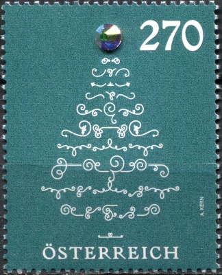 Австрия. 2019. Рождественская елка с хрусталем (Почтовая марка. MNH OG)