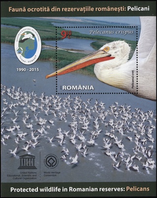 Румыния. 2015. Пеликаны (Блок. MNH OG)