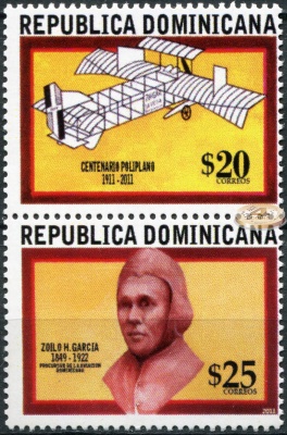 Доминиканская республика. 2011. 100 лет авиации  Доминиканской Республики (Сцепка. MNH OG)