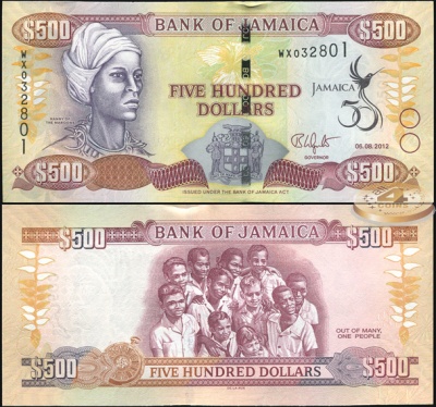 Ямайка. 500 долларов (Unc) 2012