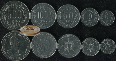 Уругвай. Набор №3 (5 монет) 1989