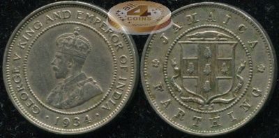 Ямайка. 1 фартинг. 1934 (XF)