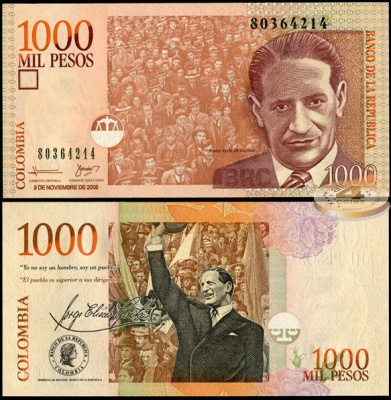 Колумбия. 1000 песо (Unc) 2006