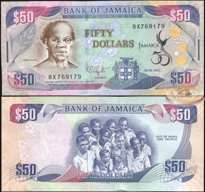 Ямайка. 50 долларов (Unc) 2012