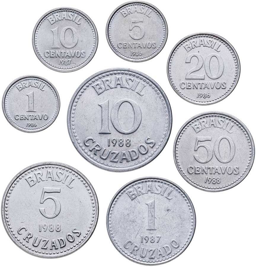 Бразилия. Набор №6 (8 монет) 1986-88