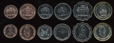 Ямайка. Набор №1 (6 монет. 1 биметалл) 1996-2006