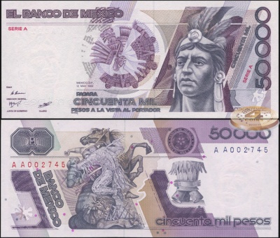 Мексика. 50000 песо (Unc) 1986