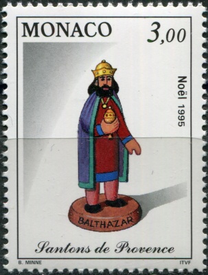 Монако. 1995. Рождество: рождественские фигурки. Бальтазар (Почтовая марка. MNH OG)