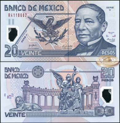 Мексика. 20 песо (Unc. Пластик) 2006