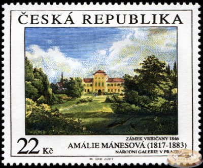 Чехия. 2007. Замок Vrbicany. 1846. Амалия Манесова [1817-1883] (Почтовая марка. MNH OG)