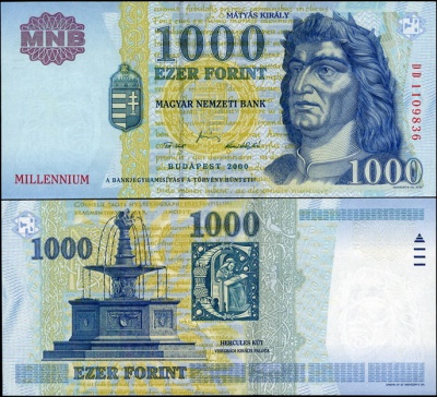 Венгрия. 1000 форинтов (Unc) 2000