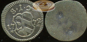 Германия (Нюрнберг). 1 пфенниг. 1772 (aXF. Серебро)