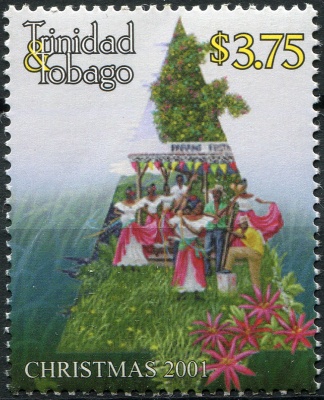 Тринидад и Тобаго. 2001. Рождество. Музыканты (Почтовая марка. MNH OG
)