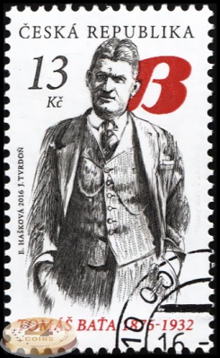 Чехия. 2016. Томаш Батя [1876-1932] (Почтовая марка. CTO Гашеная)